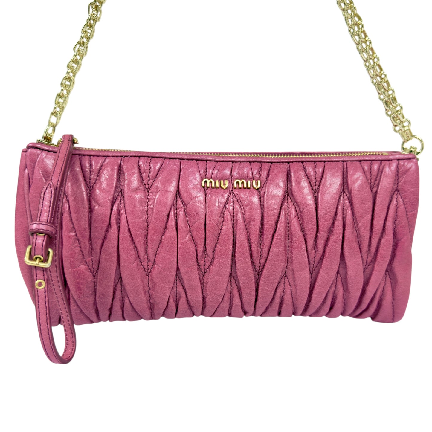 MIU MIU *自加鏈＞送無品牌扣＋無品牌鏈帶* Matelassé 皺摺 肩背包
