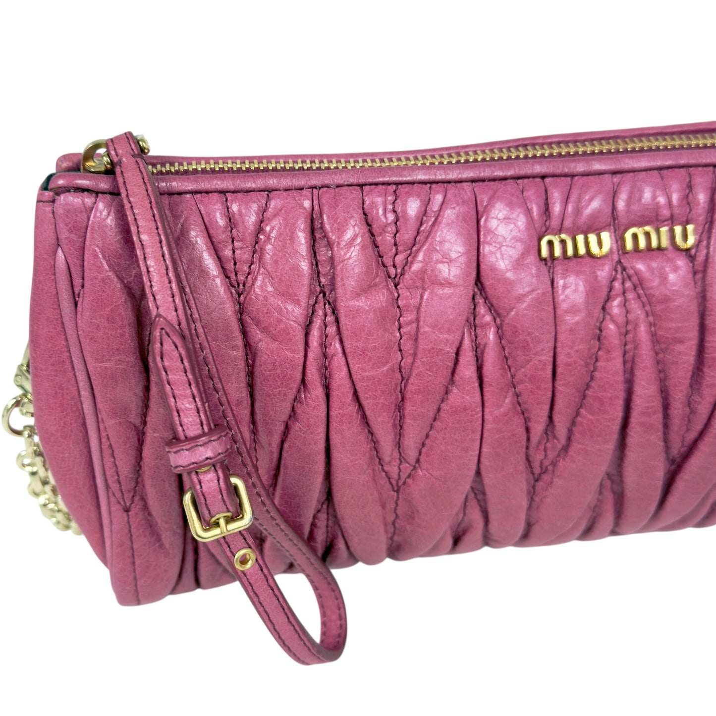 MIU MIU *自加鏈＞送無品牌扣＋無品牌鏈帶* Matelassé 皺摺 肩背包