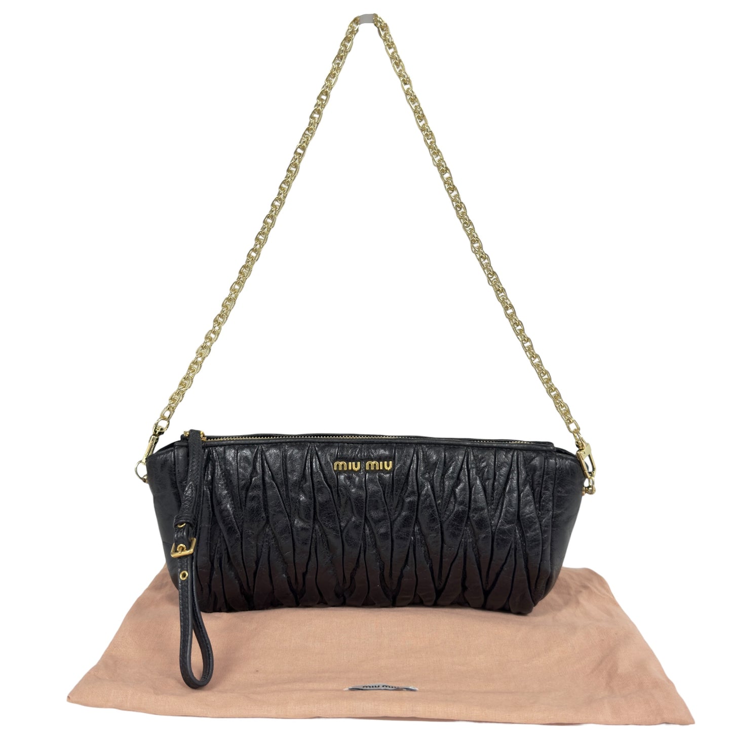 MIU MIU *自加鏈＞送無品牌扣＋無品牌鏈帶* Matelassé 皺摺 肩背包