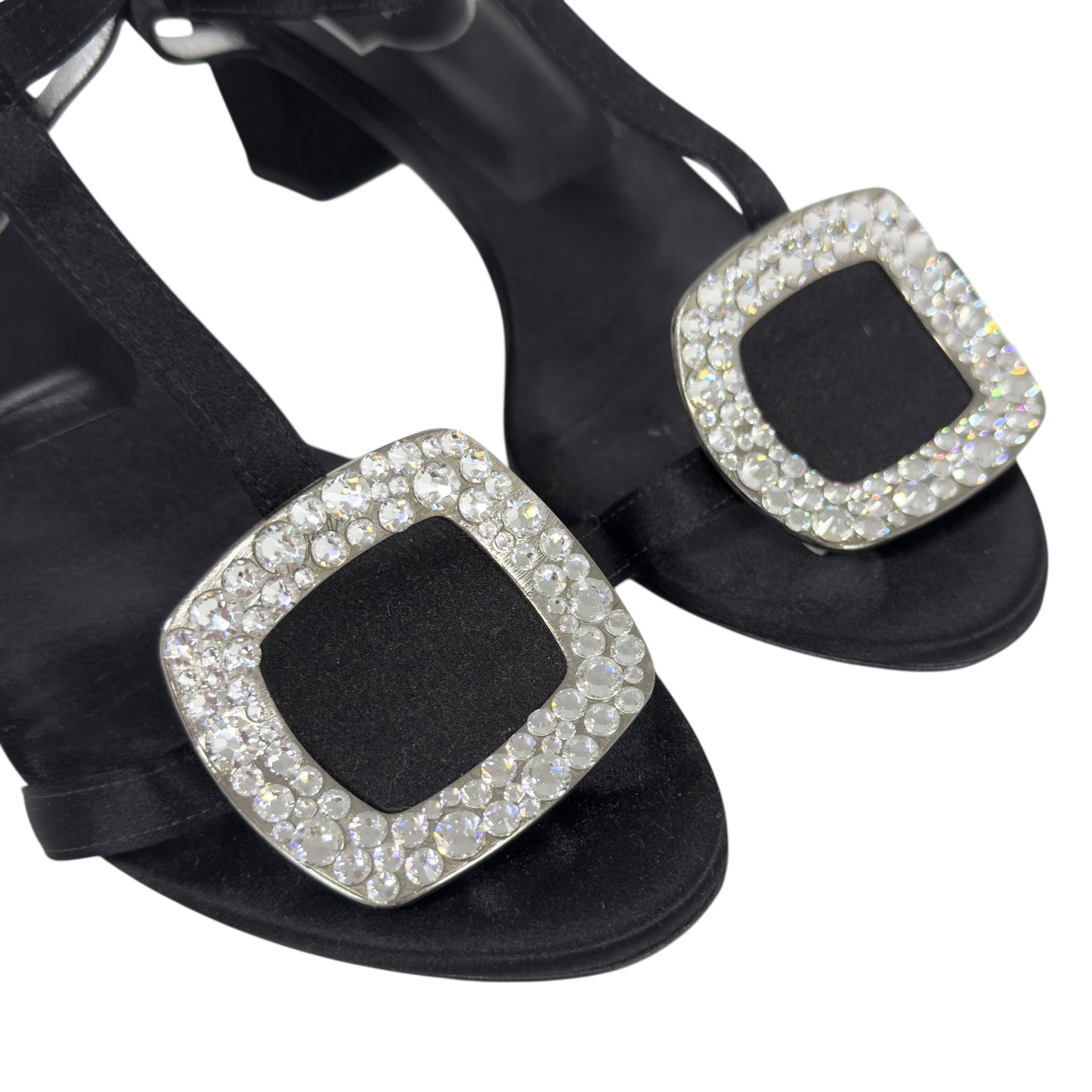 ROGER VIVIER 水鑽 方扣 高跟涼鞋 50MM