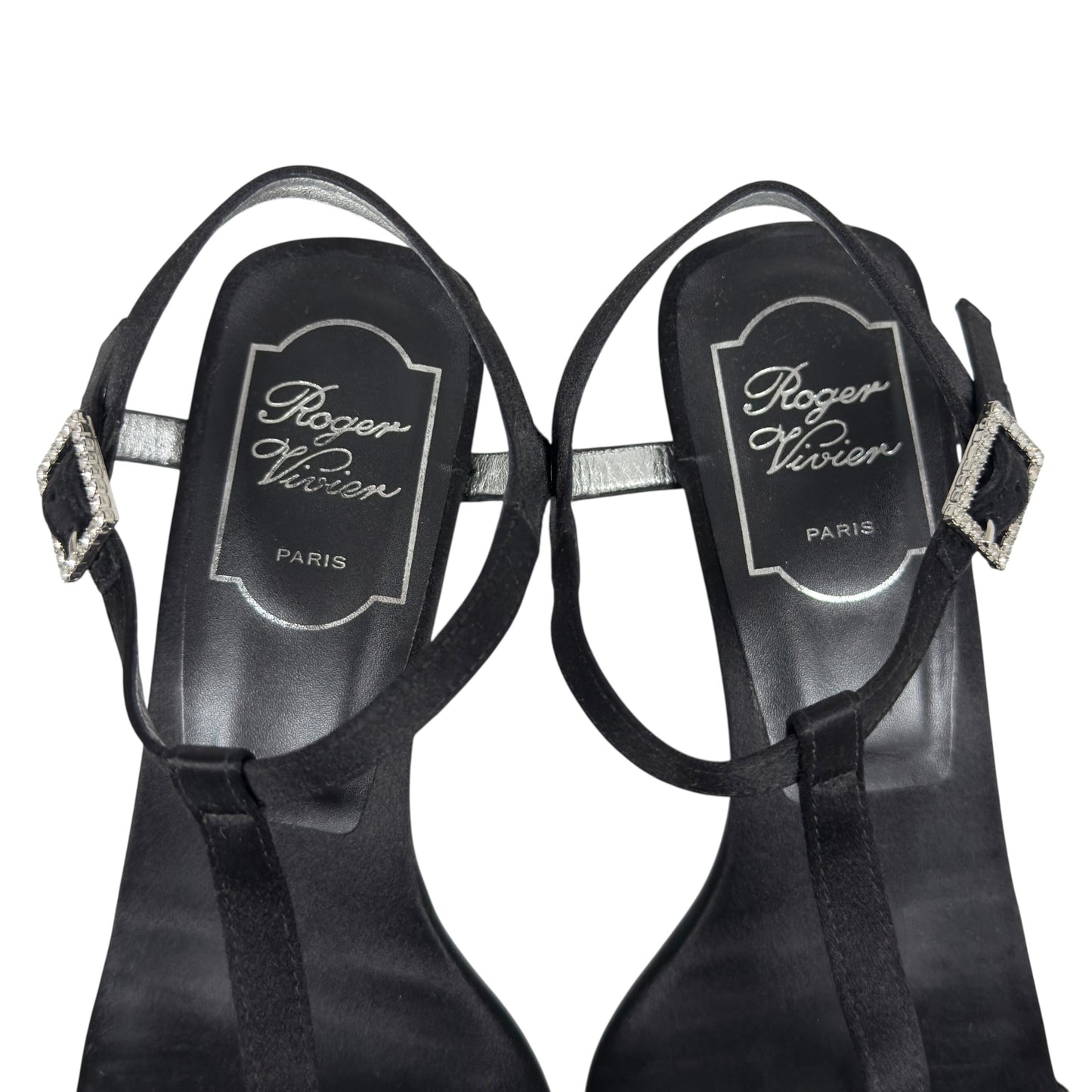 ROGER VIVIER 水鑽 方扣 高跟涼鞋 50MM