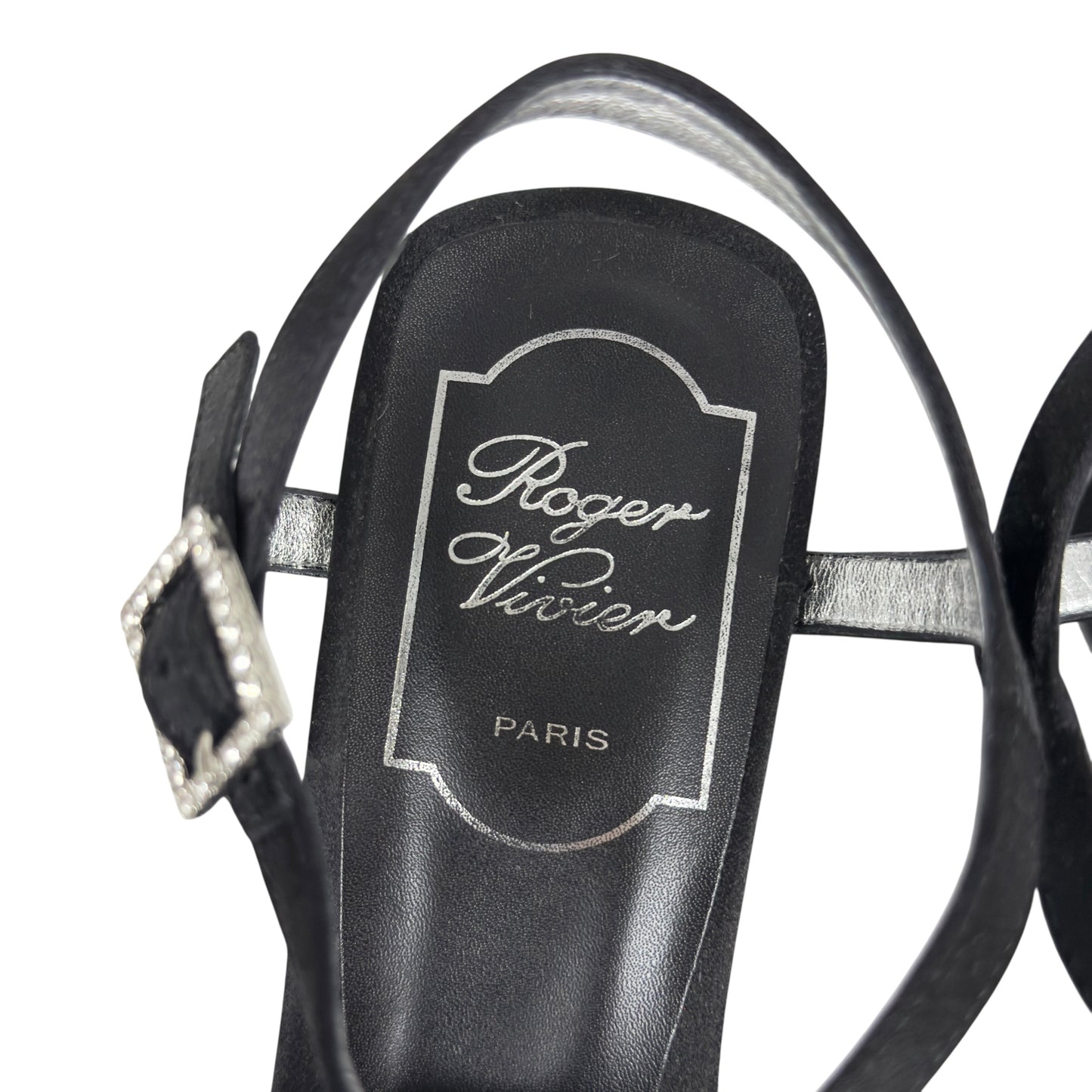 ROGER VIVIER 水鑽 方扣 高跟涼鞋 50MM