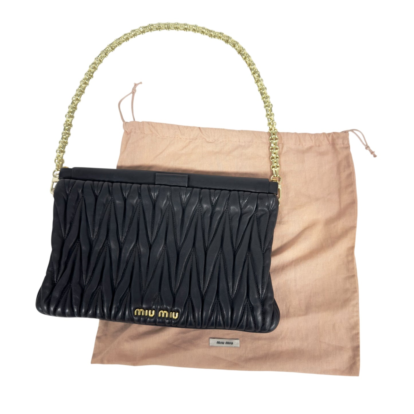 MIU MIU *自加鏈＞送無品牌扣＋無品牌鏈帶* Matelassé 皺摺 肩背包