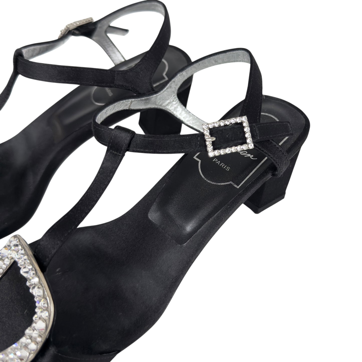 ROGER VIVIER 水鑽 方扣 高跟涼鞋 50MM