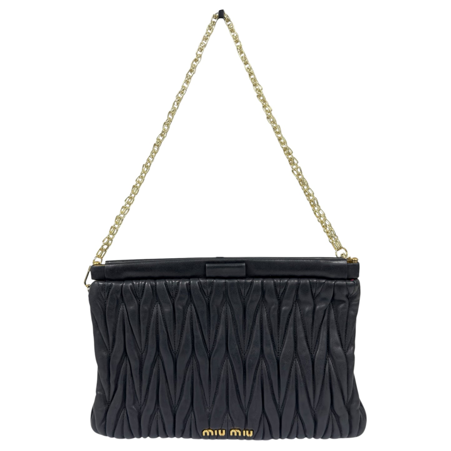 MIU MIU *自加鏈＞送無品牌扣＋無品牌鏈帶* Matelassé 皺摺 肩背包