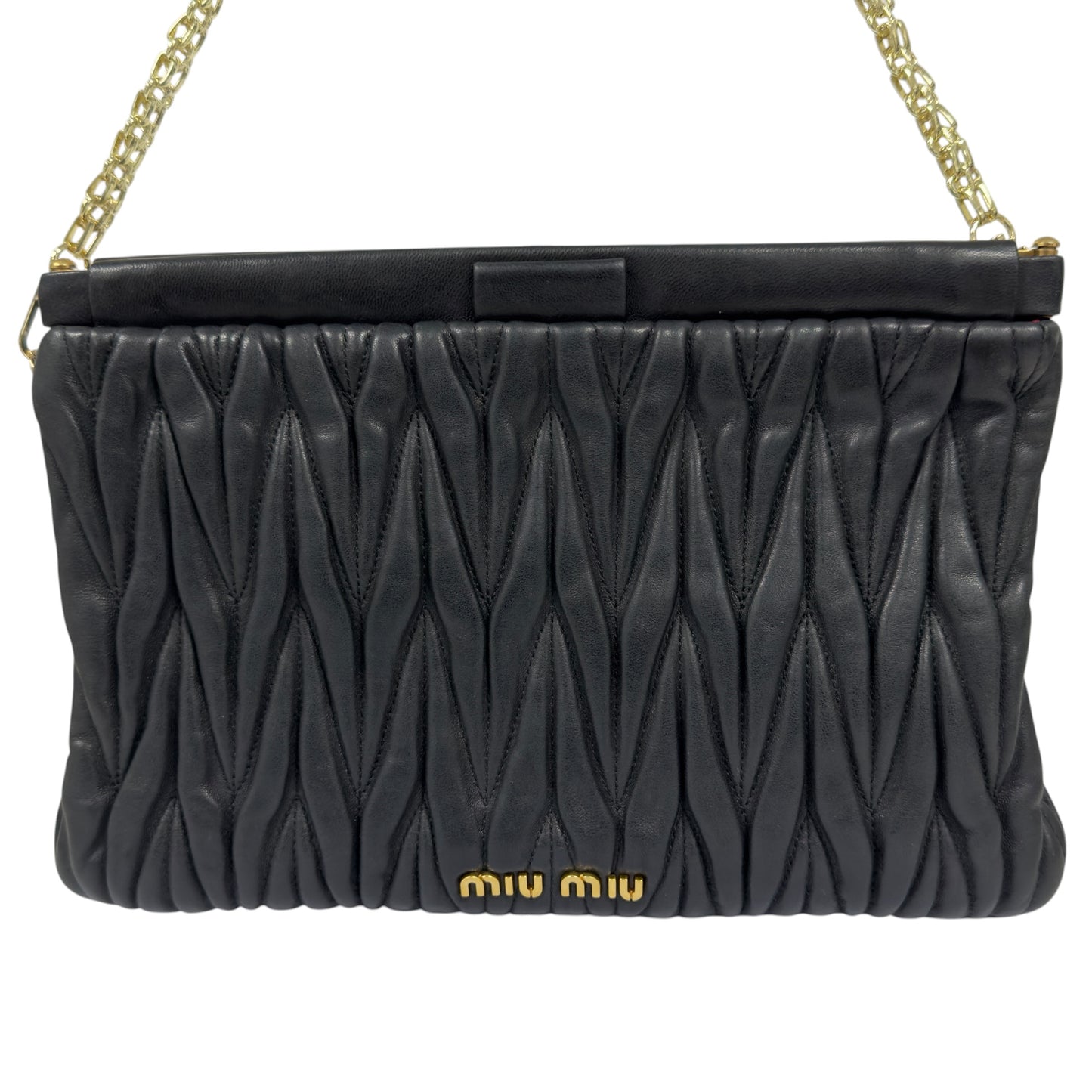 MIU MIU *自加鏈＞送無品牌扣＋無品牌鏈帶* Matelassé 皺摺 肩背包