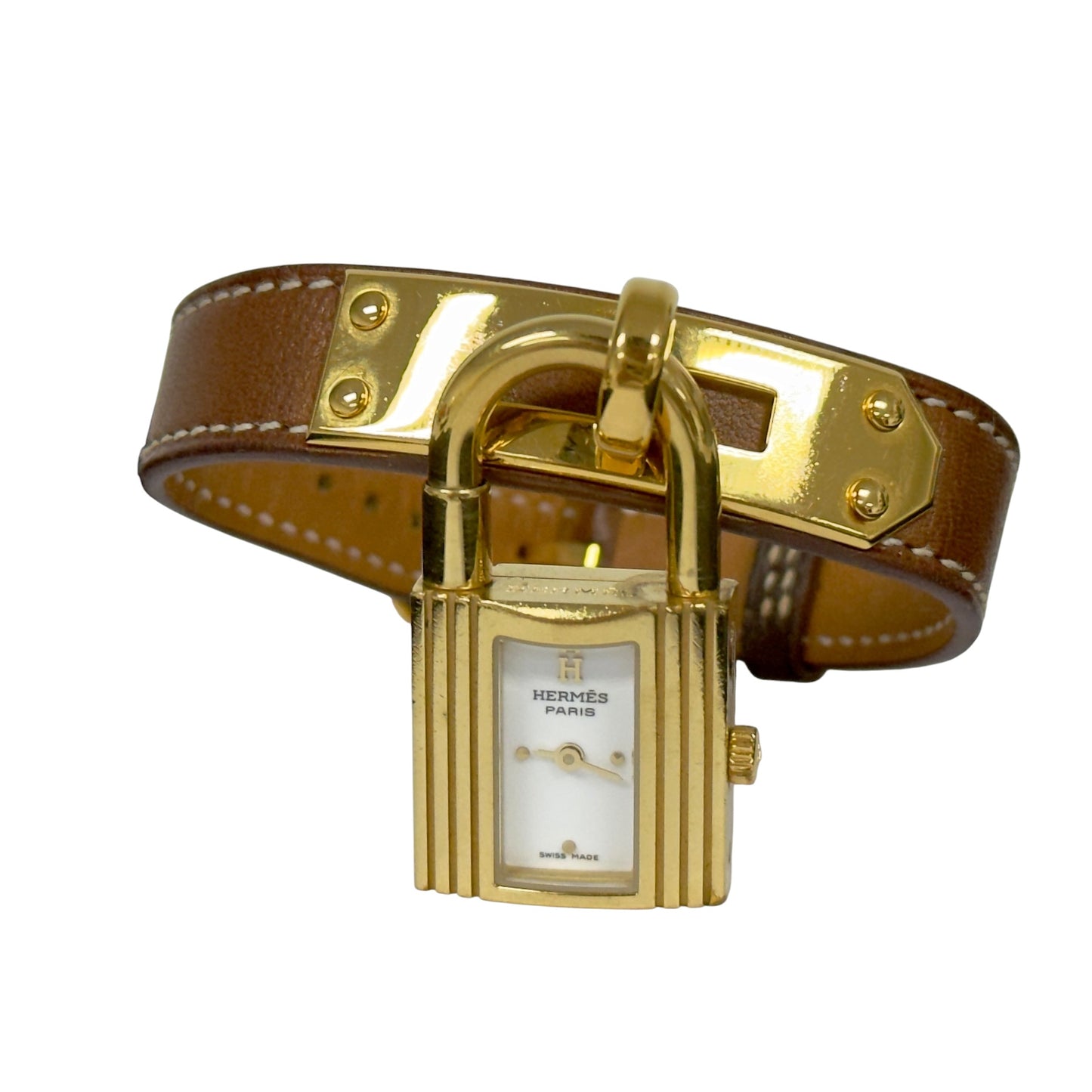 HERMES Kelly 鎖頭 手錶 框R刻