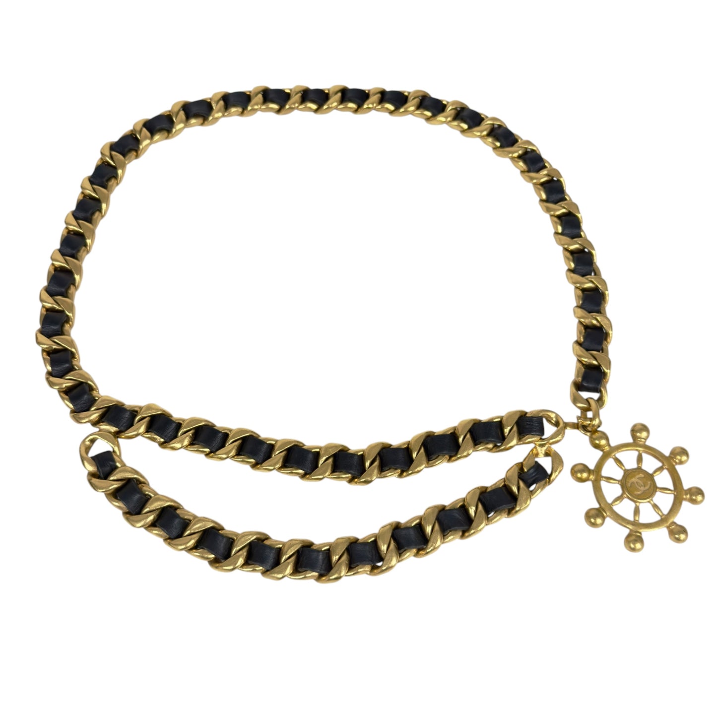 CHANEL 中古 CC 皮穿鏈 腰鏈