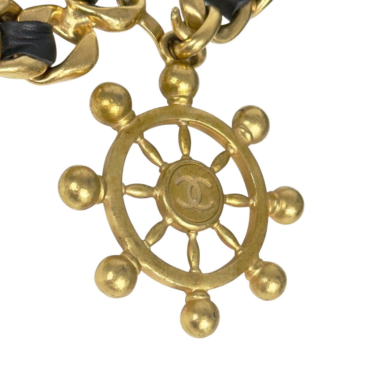 CHANEL 中古 CC 皮穿鏈 腰鏈
