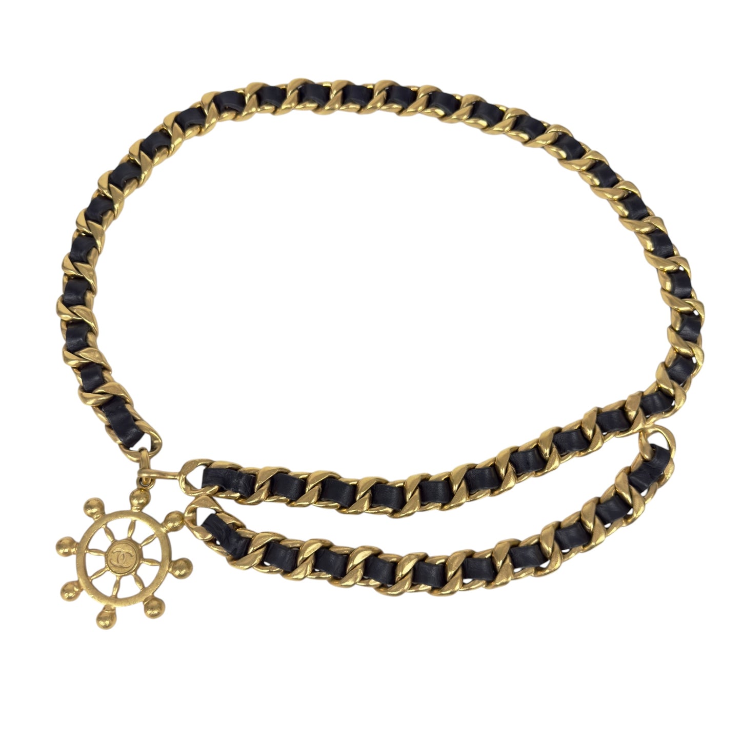CHANEL 中古 CC 皮穿鏈 腰鏈