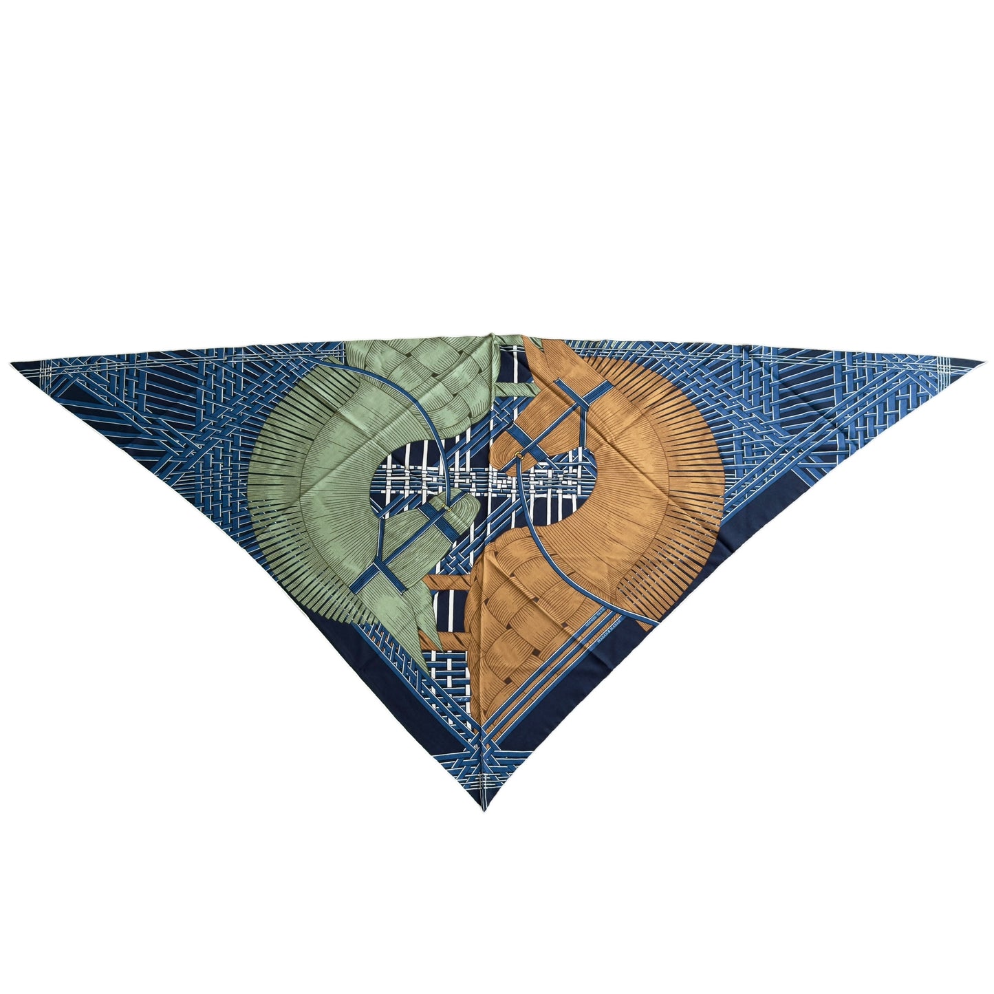 HERMES Masan & Masan giant triangle 兩馬織情 羊絨 大三角巾