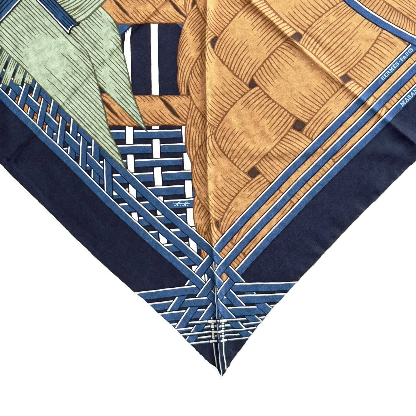 HERMES Masan & Masan giant triangle 兩馬織情 羊絨 大三角巾