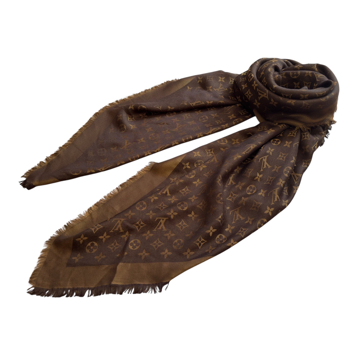 LOUIS VUITTON Châle Monogram shine 閃閃金絲 圍巾