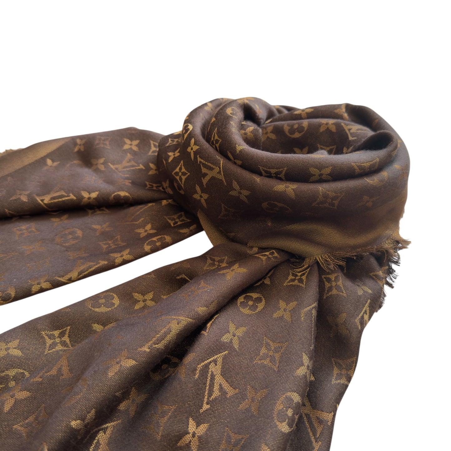 LOUIS VUITTON Châle Monogram shine 閃閃金絲 圍巾