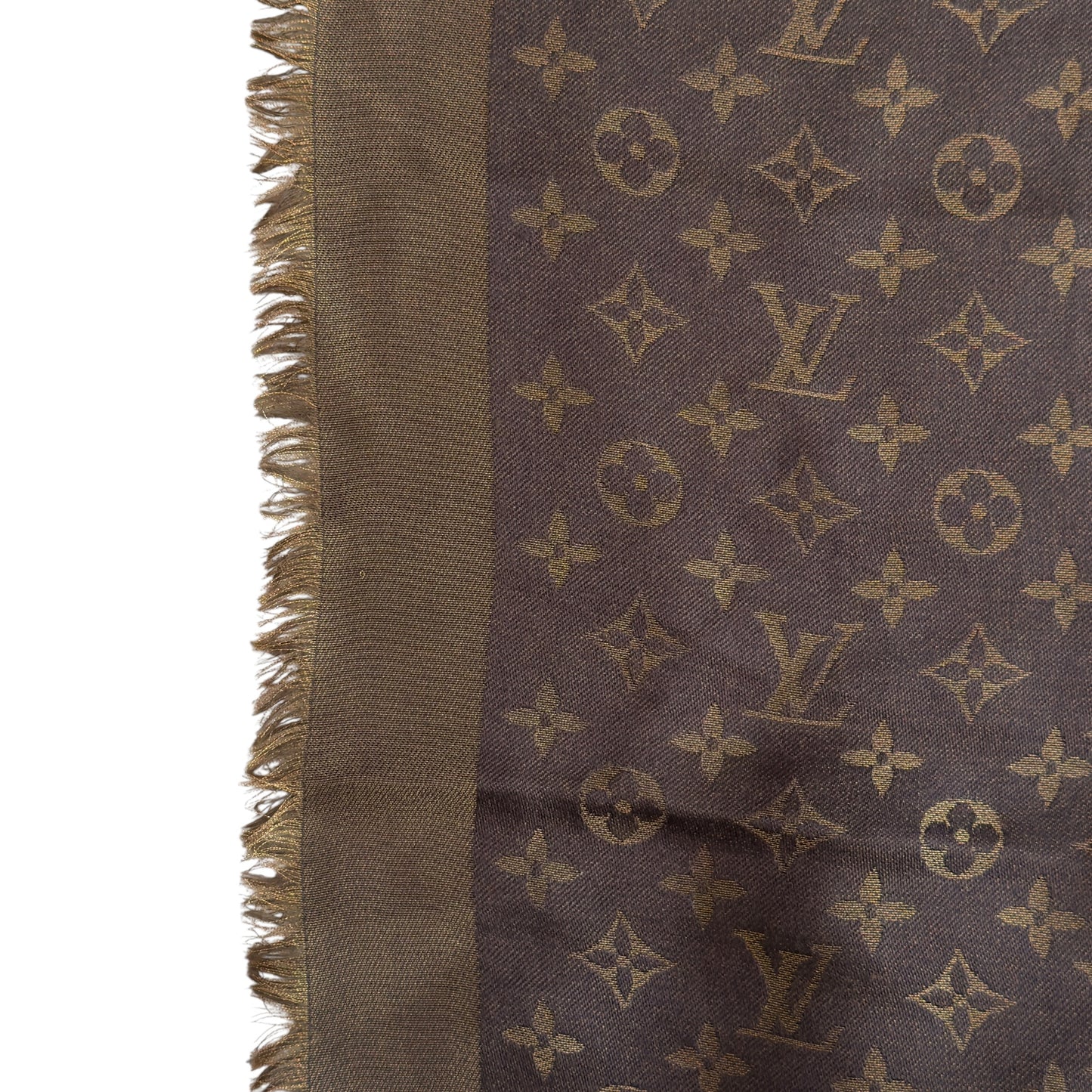 LOUIS VUITTON Châle Monogram shine 閃閃金絲 圍巾