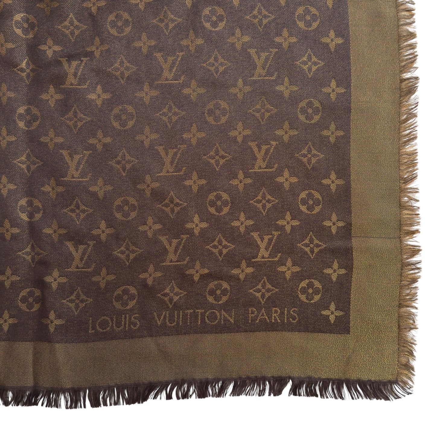 LOUIS VUITTON Châle Monogram shine 閃閃金絲 圍巾