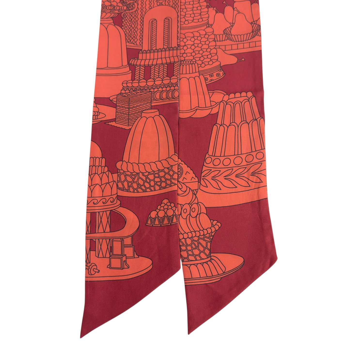 HERMES La Patisserie Francaise Maxi Twilly slim 法式甜點 長絲巾