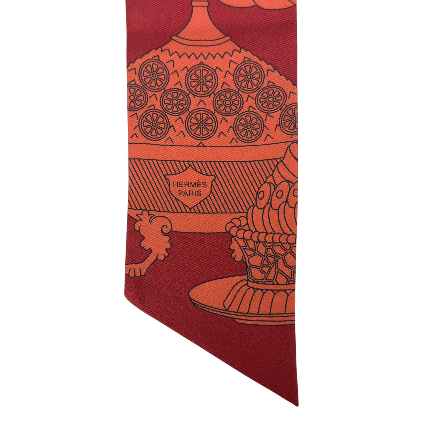 HERMES La Patisserie Francaise Maxi Twilly slim 法式甜點 長絲巾