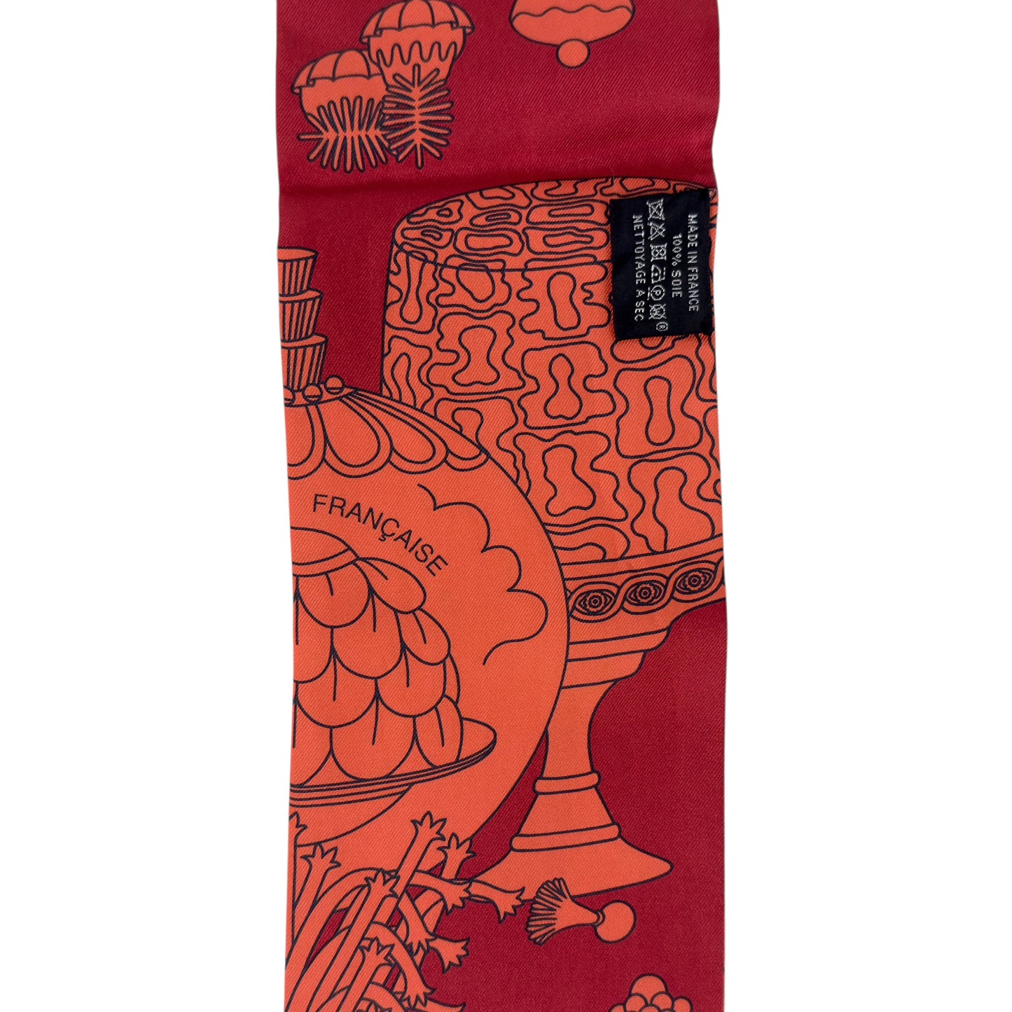 HERMES La Patisserie Francaise Maxi Twilly slim 法式甜點 長絲巾