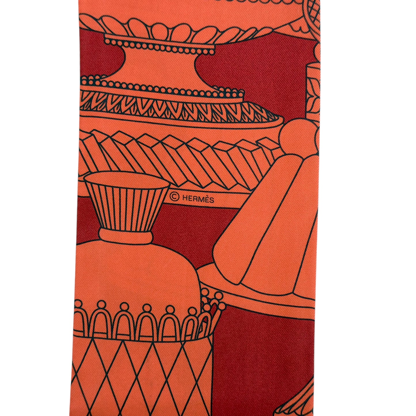 HERMES La Patisserie Francaise Maxi Twilly slim 法式甜點 長絲巾