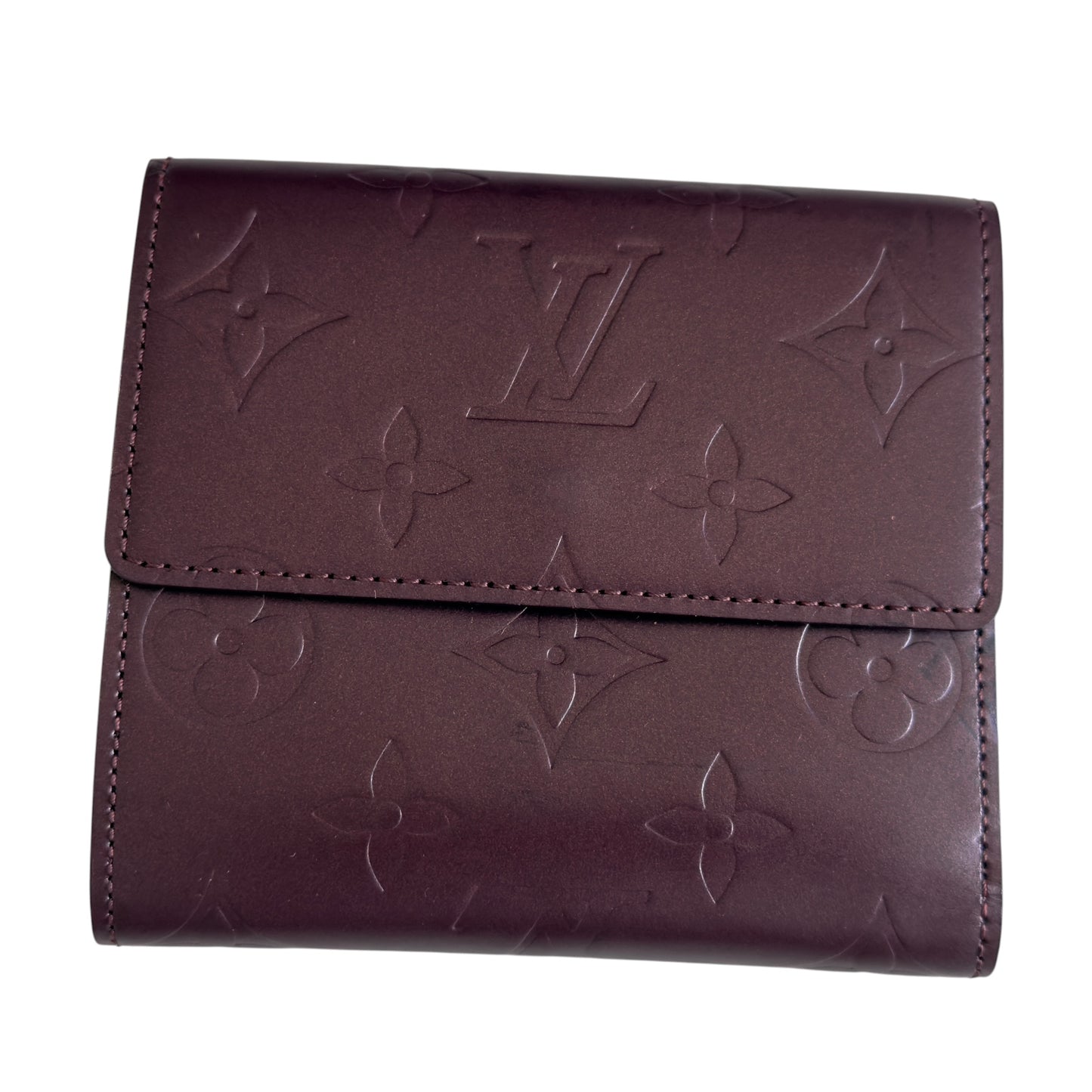 LOUIS VUITTON 老花壓紋 短銀包
