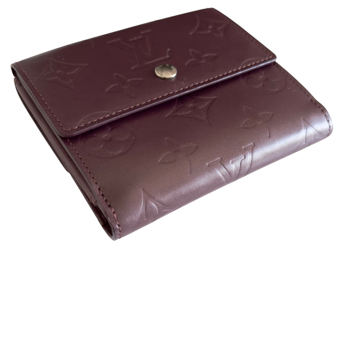 LOUIS VUITTON 老花壓紋 短銀包