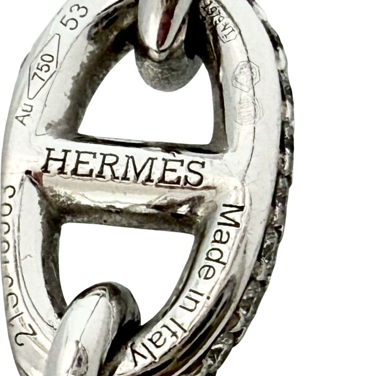 HERMES Farandole 18K白金 滿鑽豬鼻子🐽 戒子