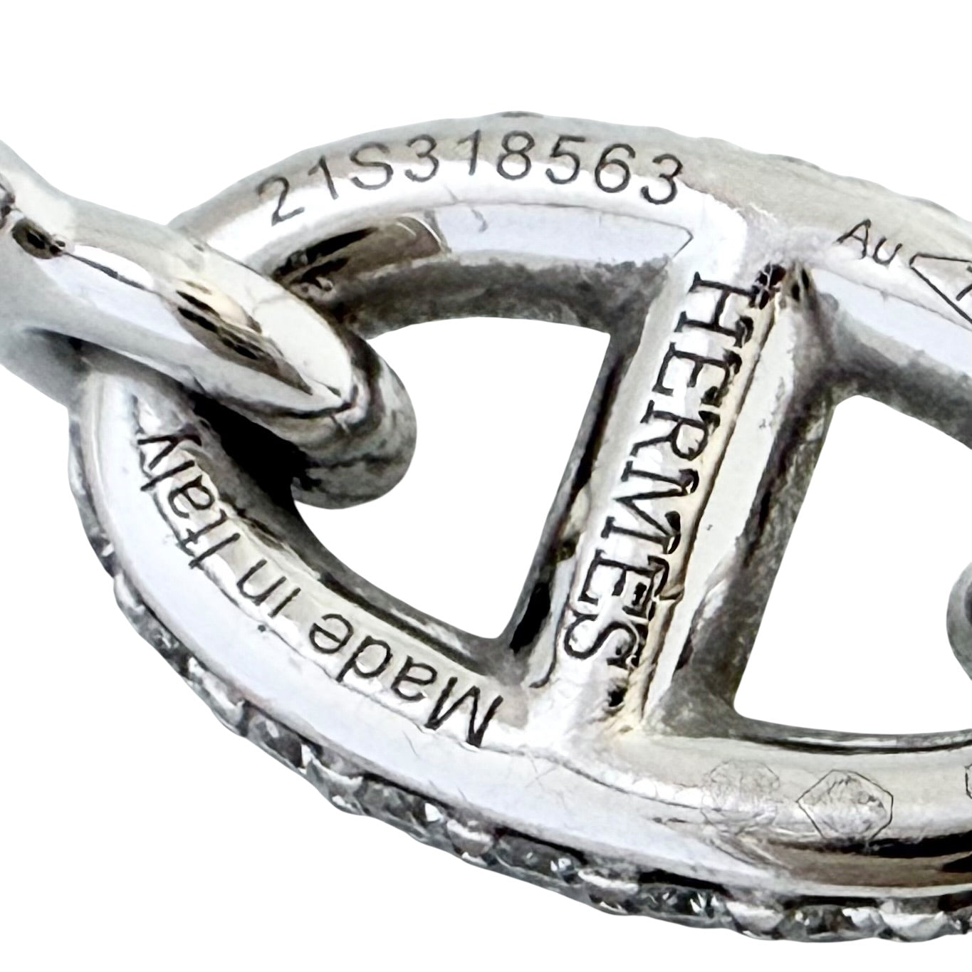 HERMES Farandole 18K白金 滿鑽豬鼻子🐽 戒子