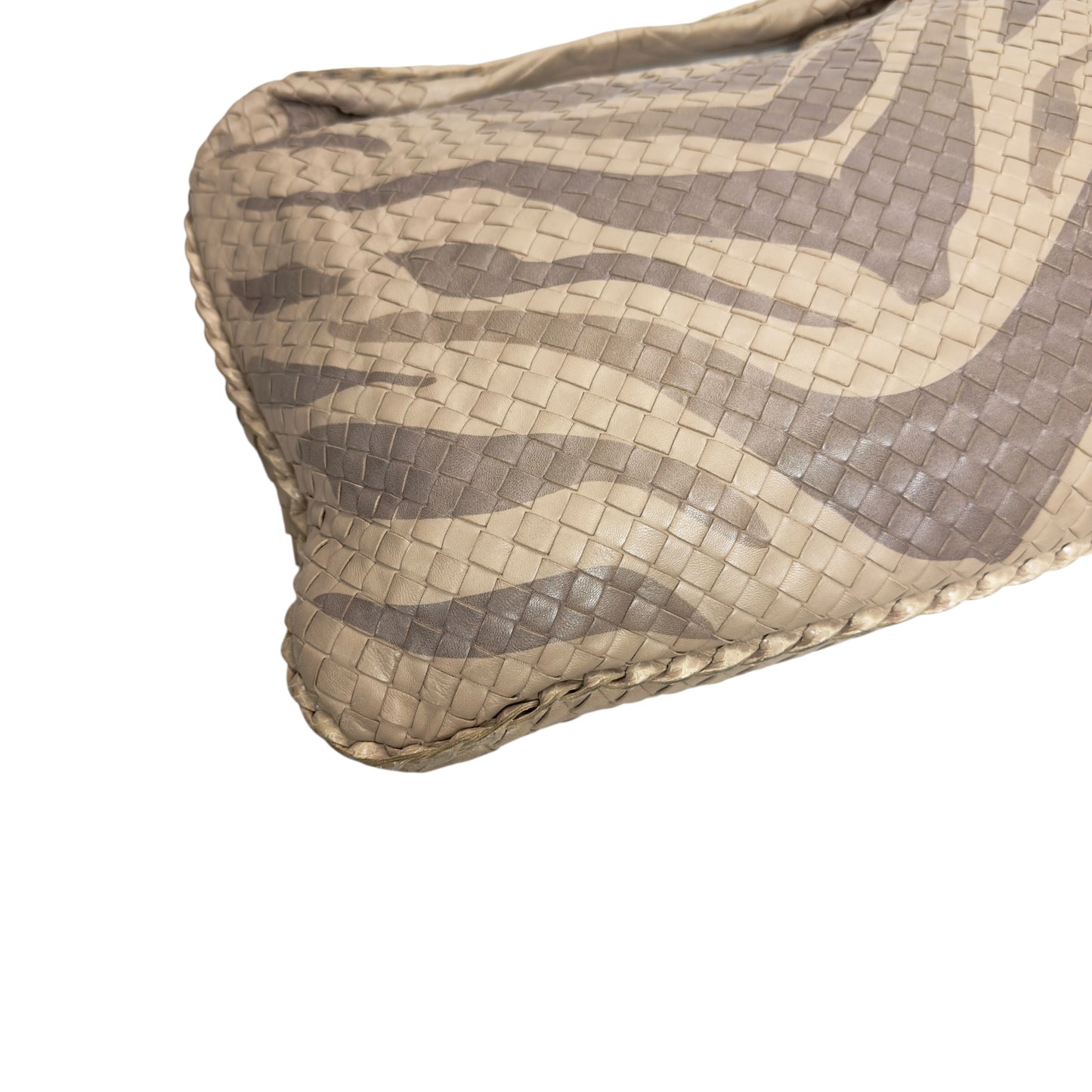 BOTTEGA VENETA Veneta 織皮 蛇皮邊飾 肩背包