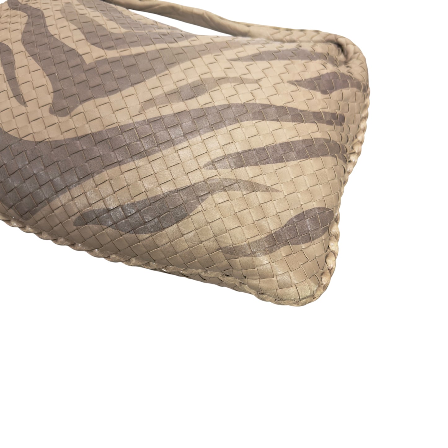 BOTTEGA VENETA Veneta 織皮 蛇皮邊飾 肩背包