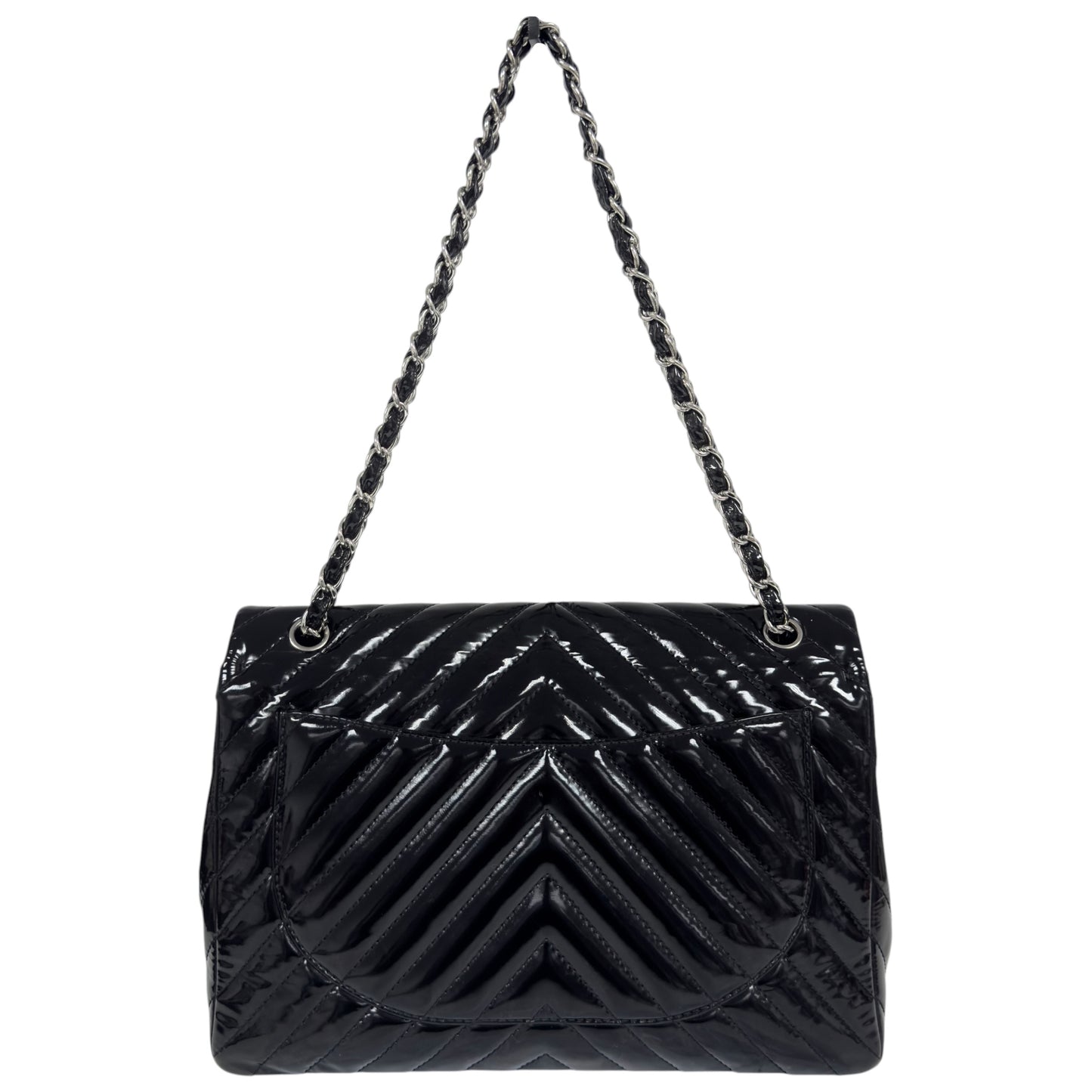 CHANEL Maxi 漆皮 特大號經典款 鏈條包