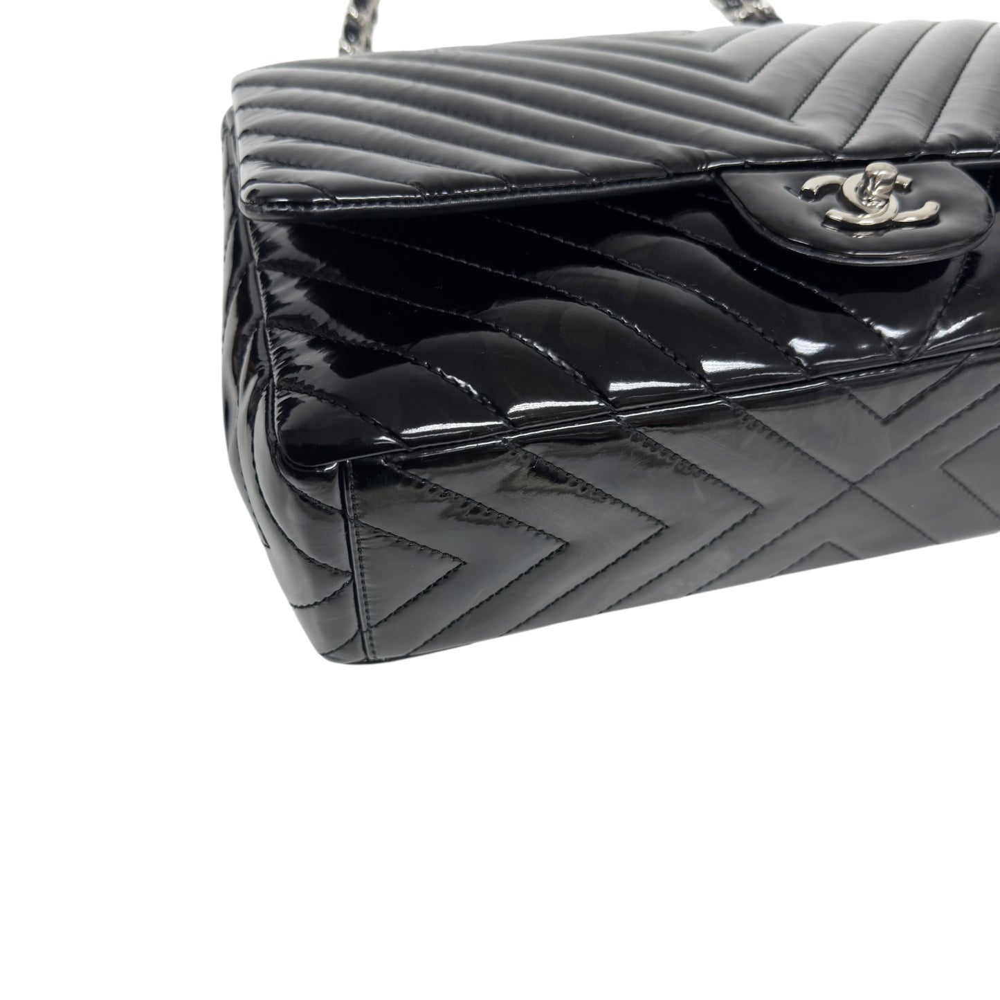 CHANEL Maxi 漆皮 特大號經典款 鏈條包