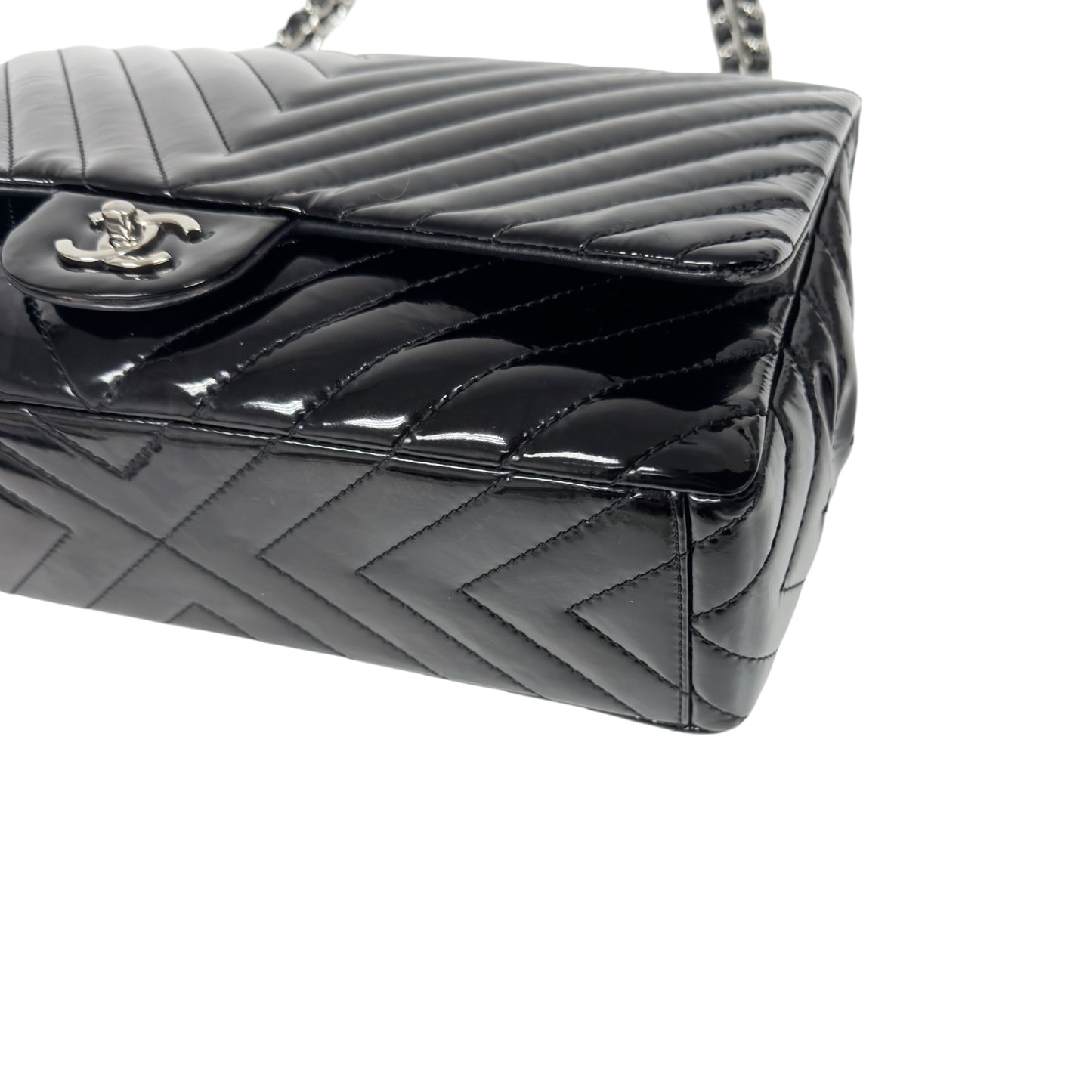 CHANEL Maxi 漆皮 特大號經典款 鏈條包