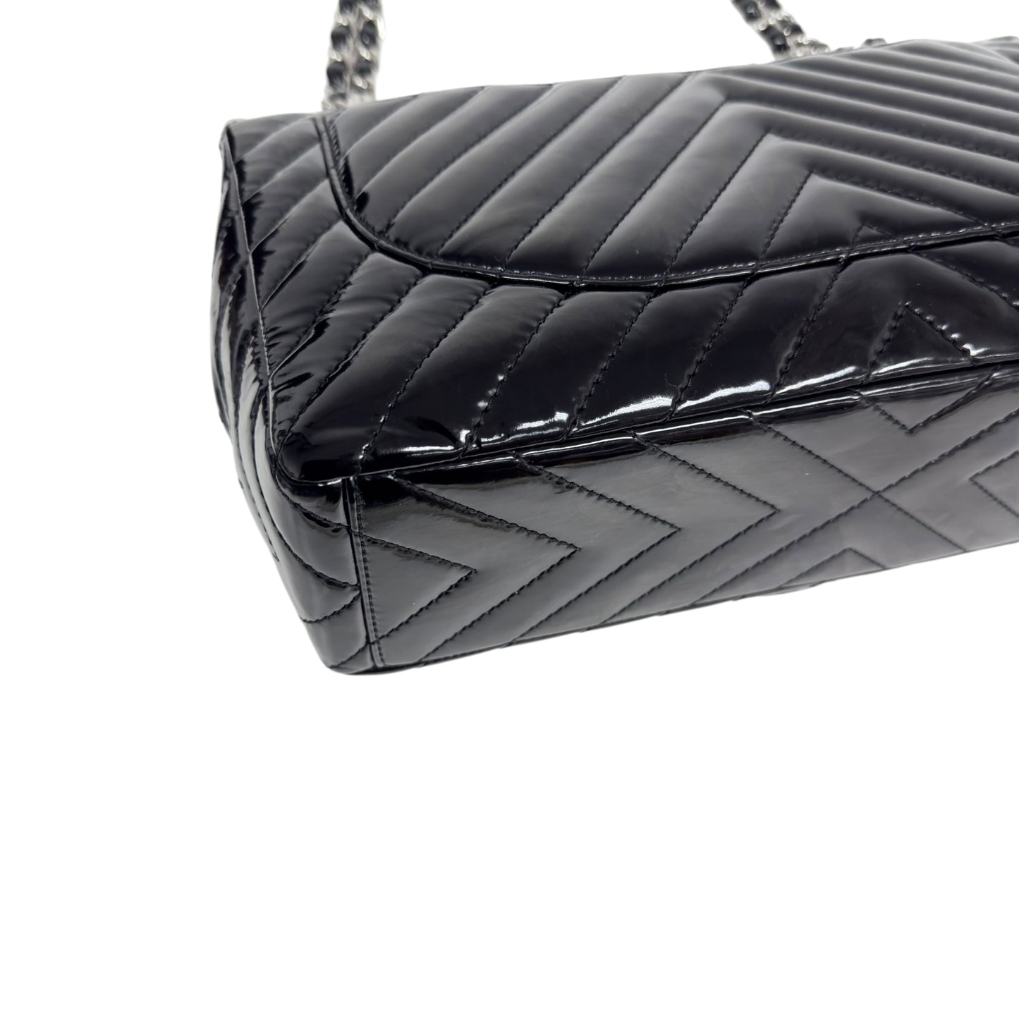 CHANEL Maxi 漆皮 特大號經典款 鏈條包