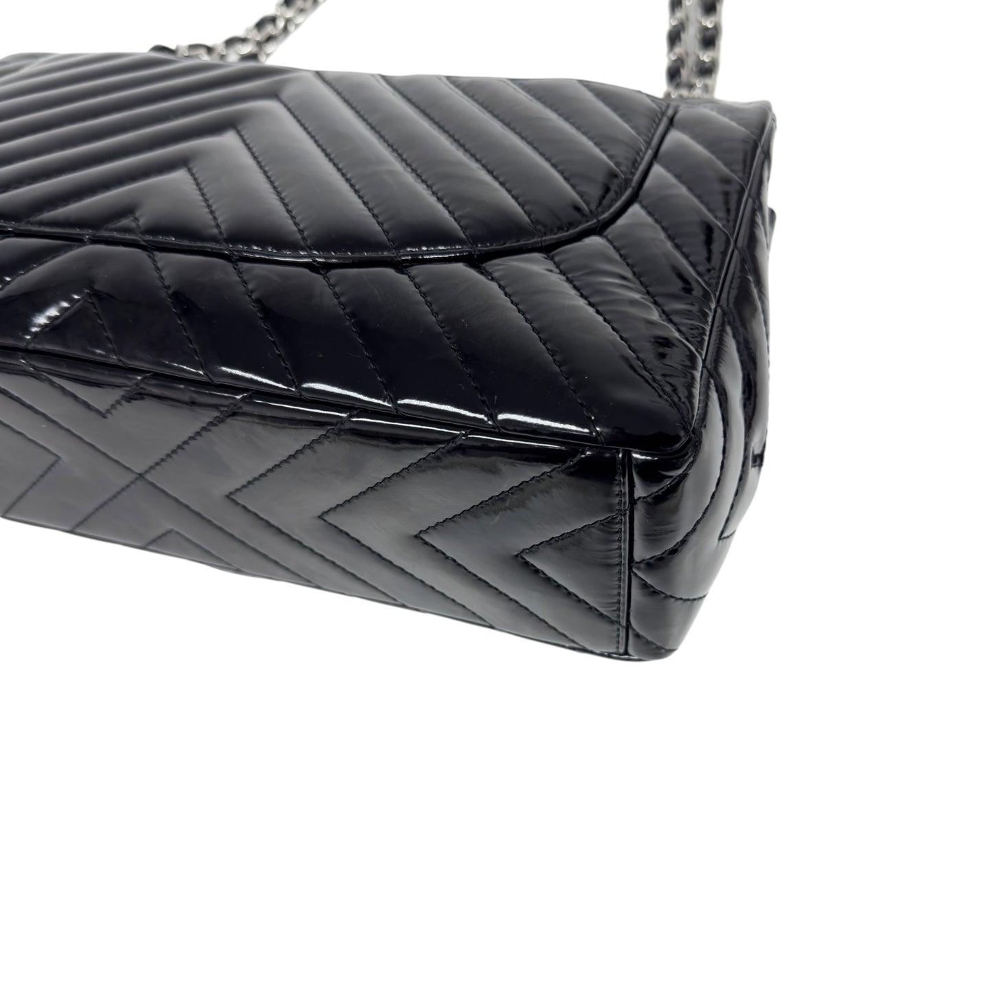 CHANEL Maxi 漆皮 特大號經典款 鏈條包