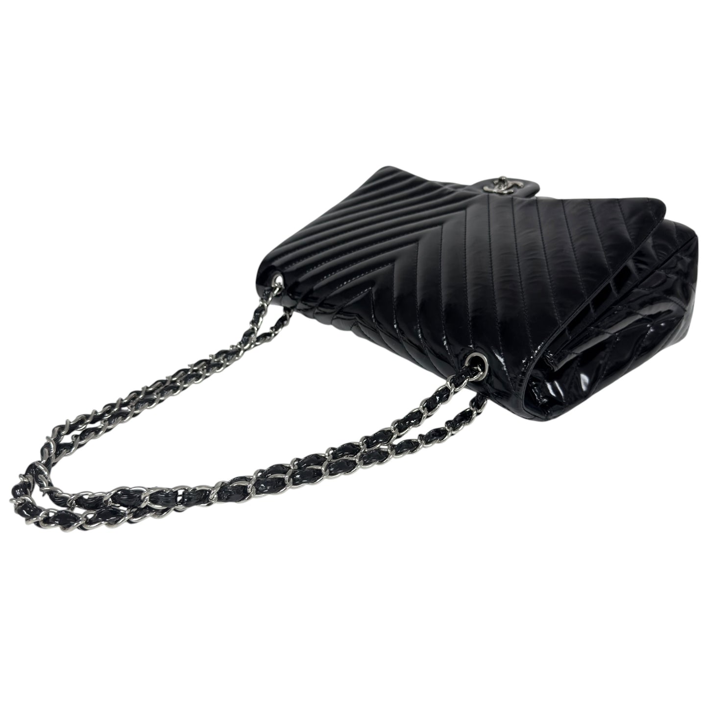 CHANEL Maxi 漆皮 特大號經典款 鏈條包
