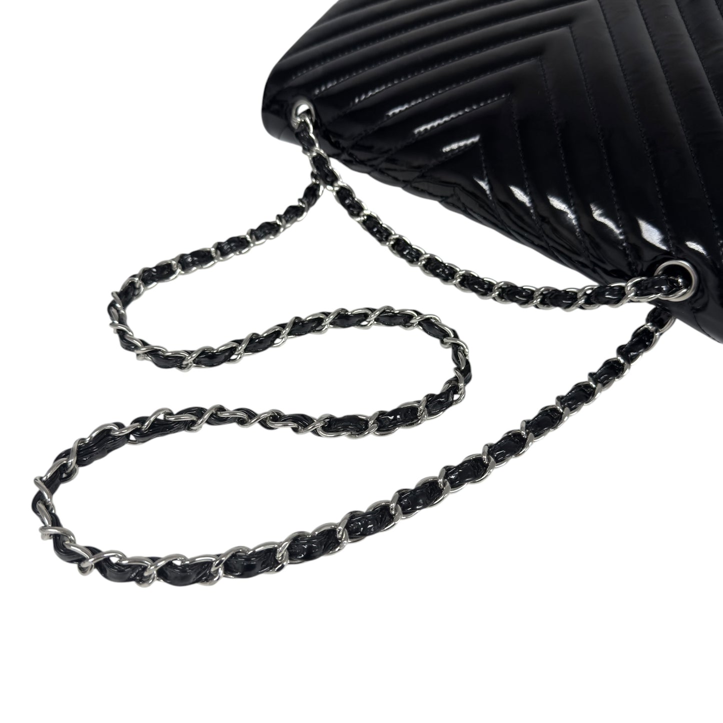 CHANEL Maxi 漆皮 特大號經典款 鏈條包