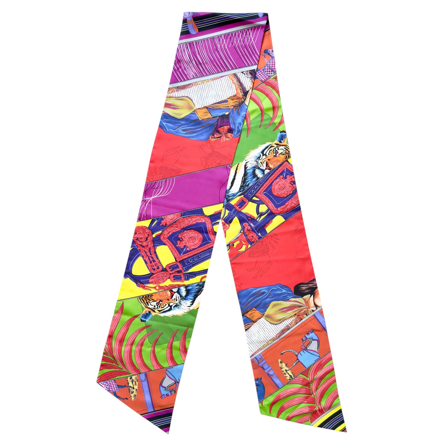 HERMES Carré en Carrés Maxi Twilly 長絲巾