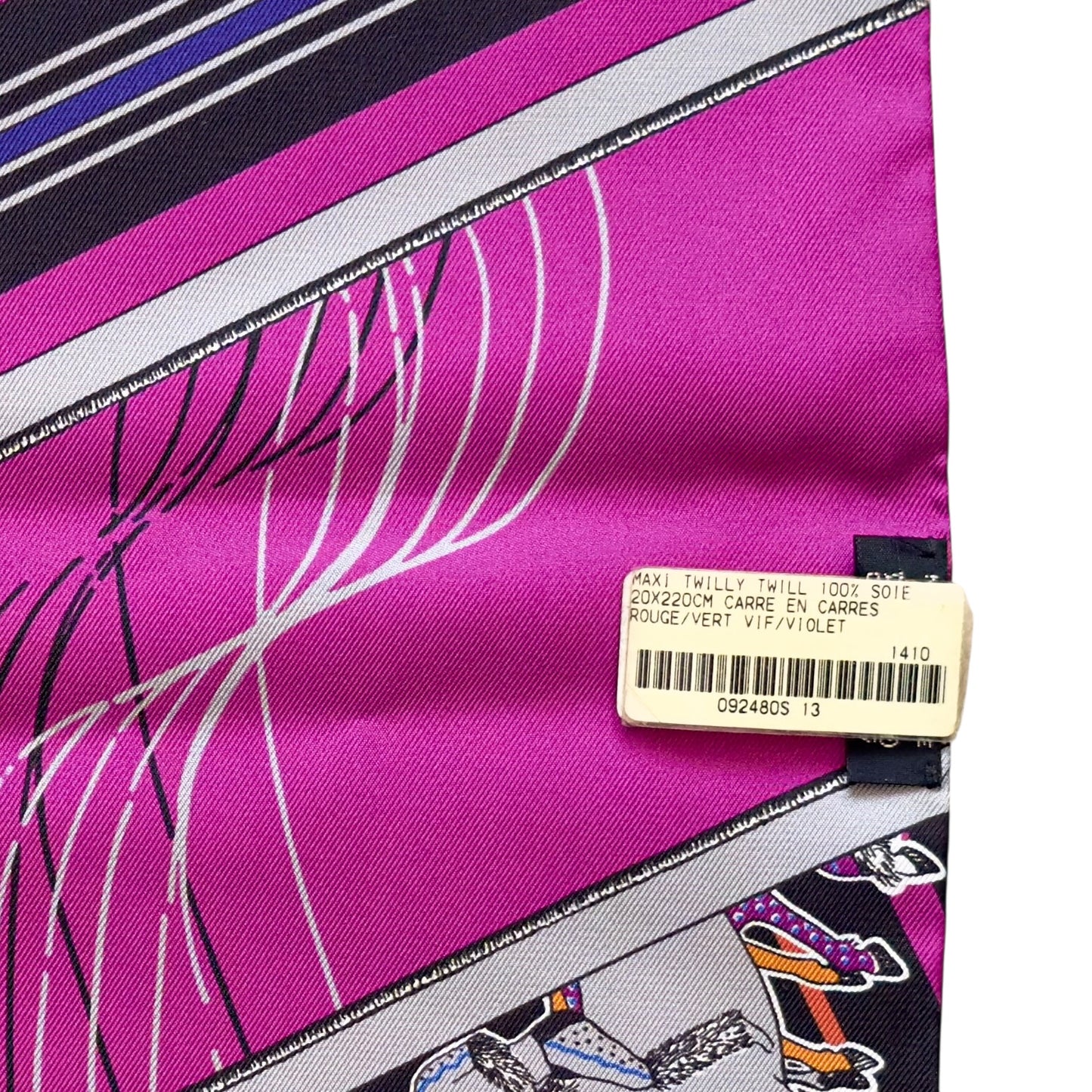 HERMES Carré en Carrés Maxi Twilly 長絲巾