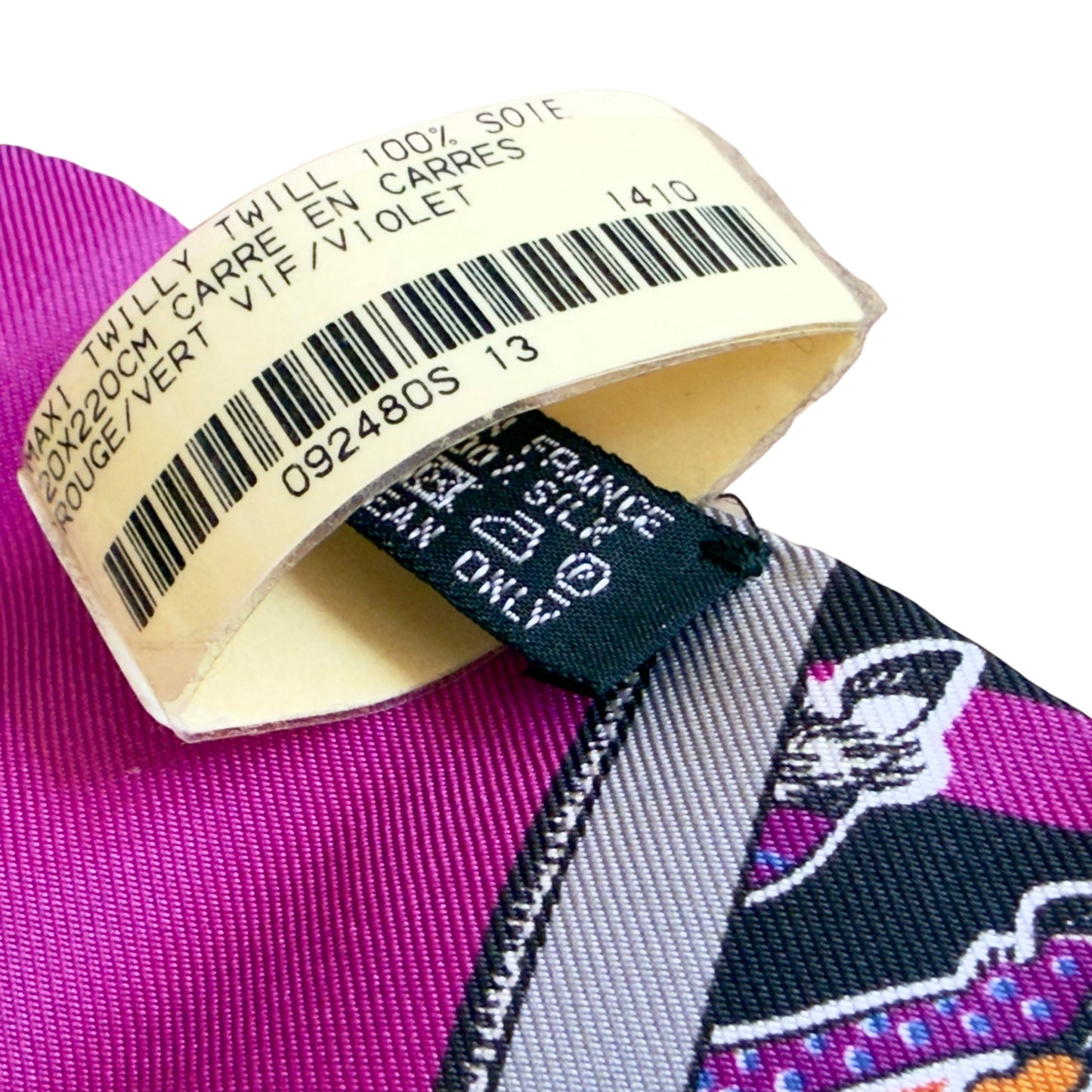 HERMES Carré en Carrés Maxi Twilly 長絲巾