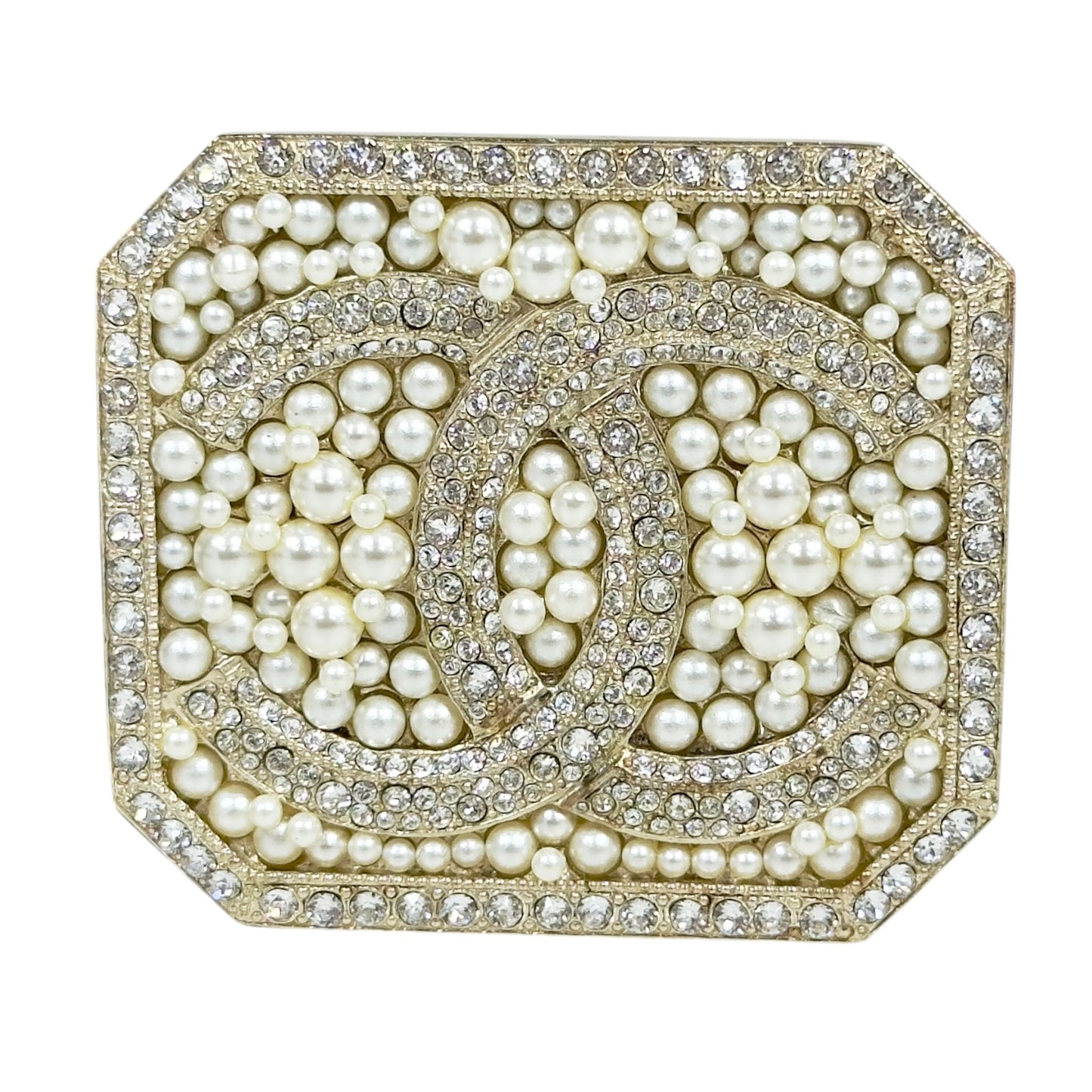 CHANEL CC 水鑽 珠珠 胸針