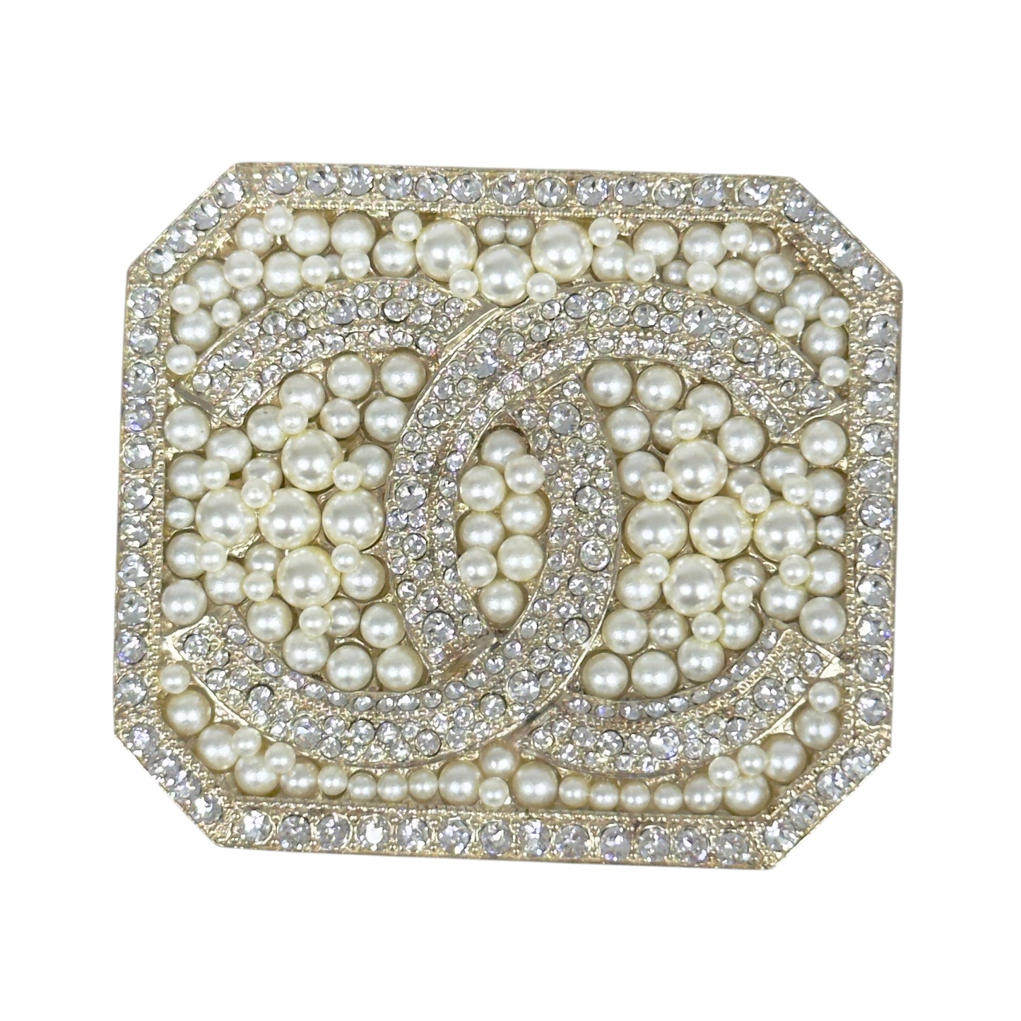 CHANEL CC 水鑽 珠珠 胸針