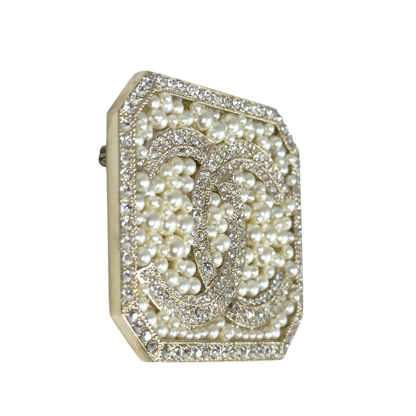 CHANEL CC 水鑽 珠珠 胸針