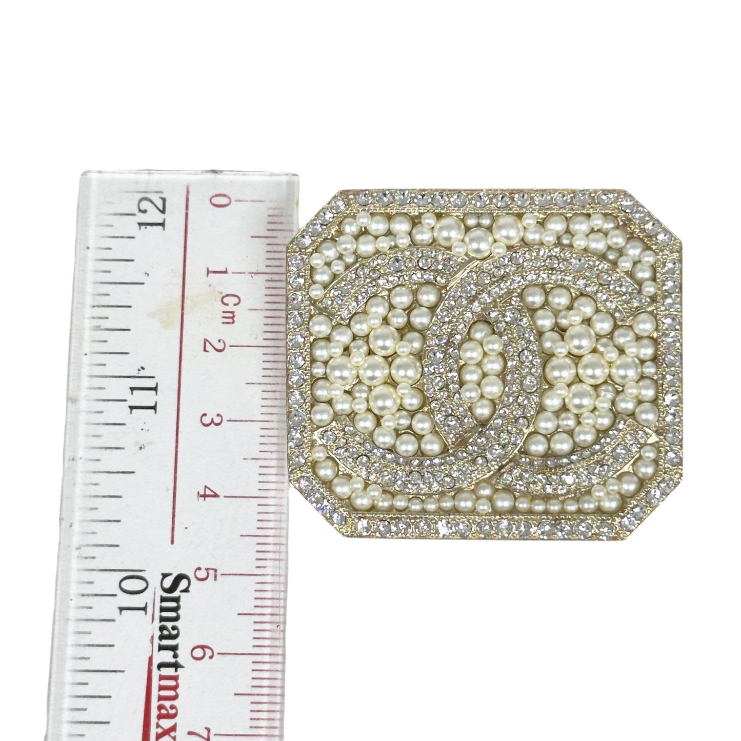 CHANEL CC 水鑽 珠珠 胸針