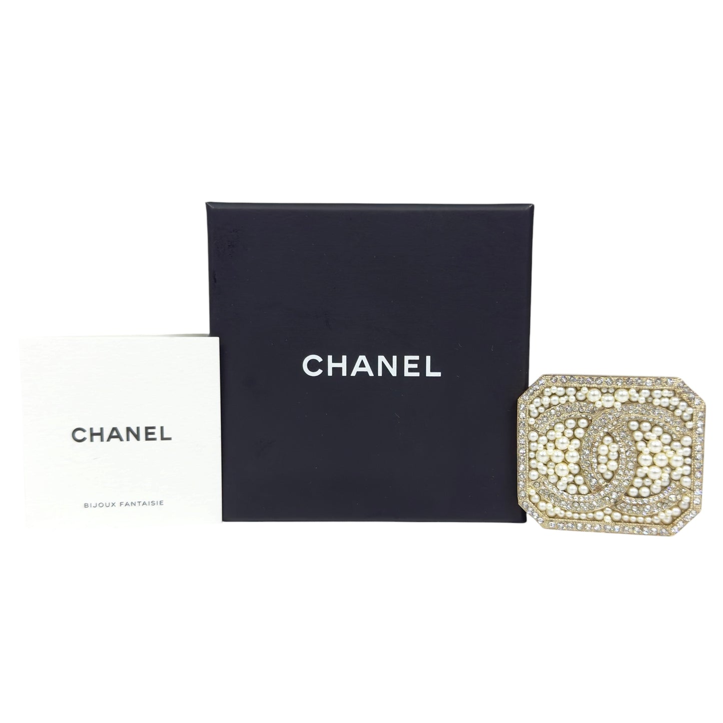 CHANEL CC 水鑽 珠珠 胸針