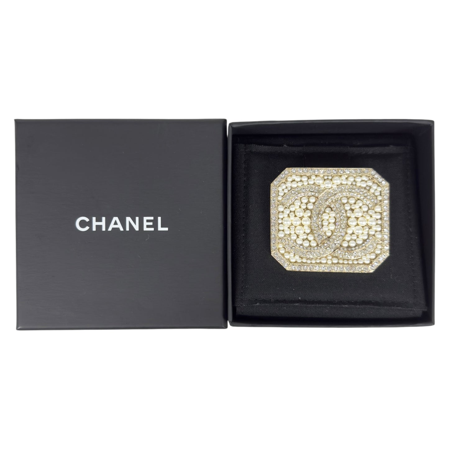 CHANEL CC 水鑽 珠珠 胸針