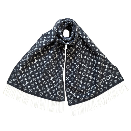 LOUIS VUITTON Game On 愛心💗 老花 純羊絨 圍巾