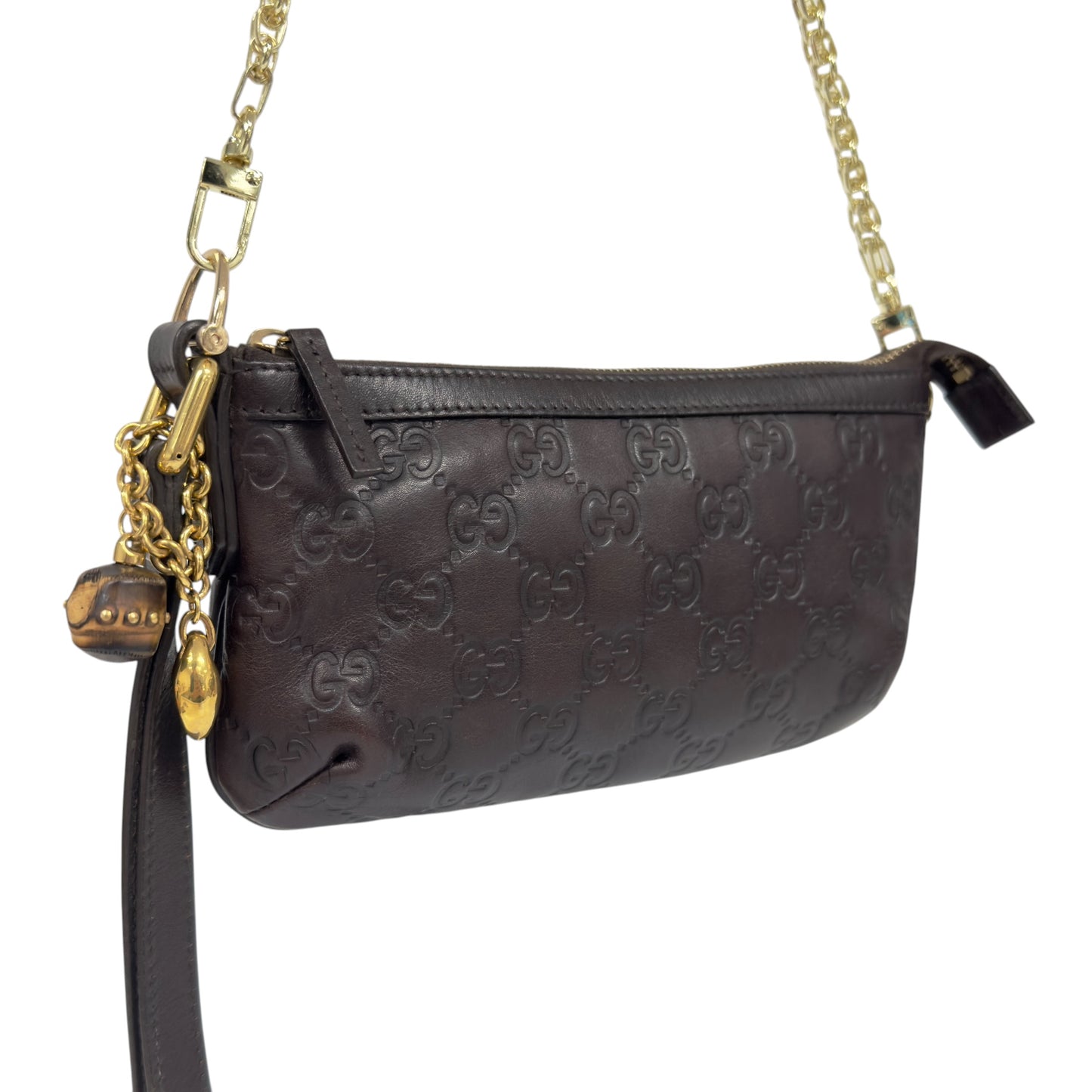 GUCCI *自加鏈＞送無品牌扣＋無品牌鏈帶* 竹節吊飾 肩背包