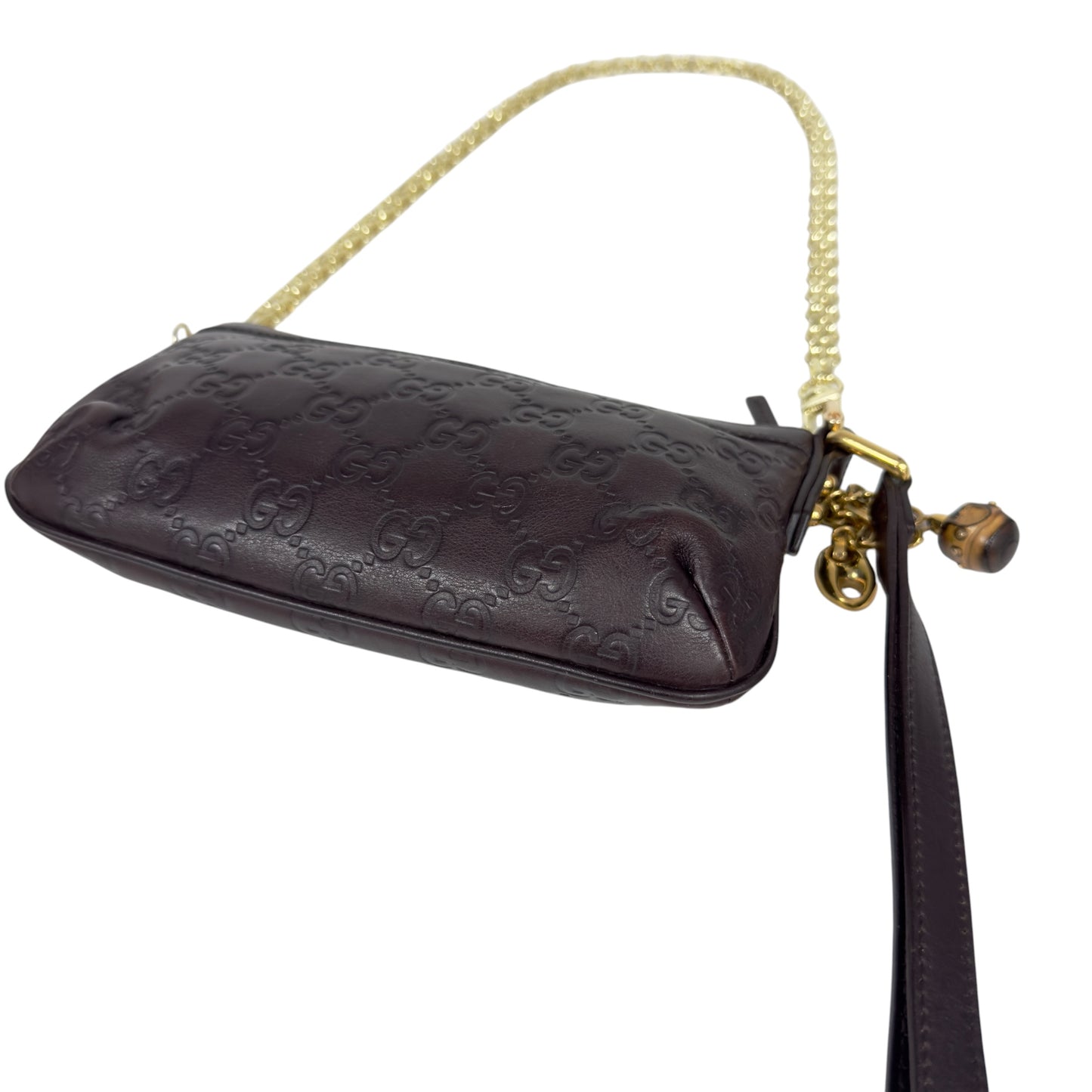 GUCCI *自加鏈＞送無品牌扣＋無品牌鏈帶* 竹節吊飾 肩背包