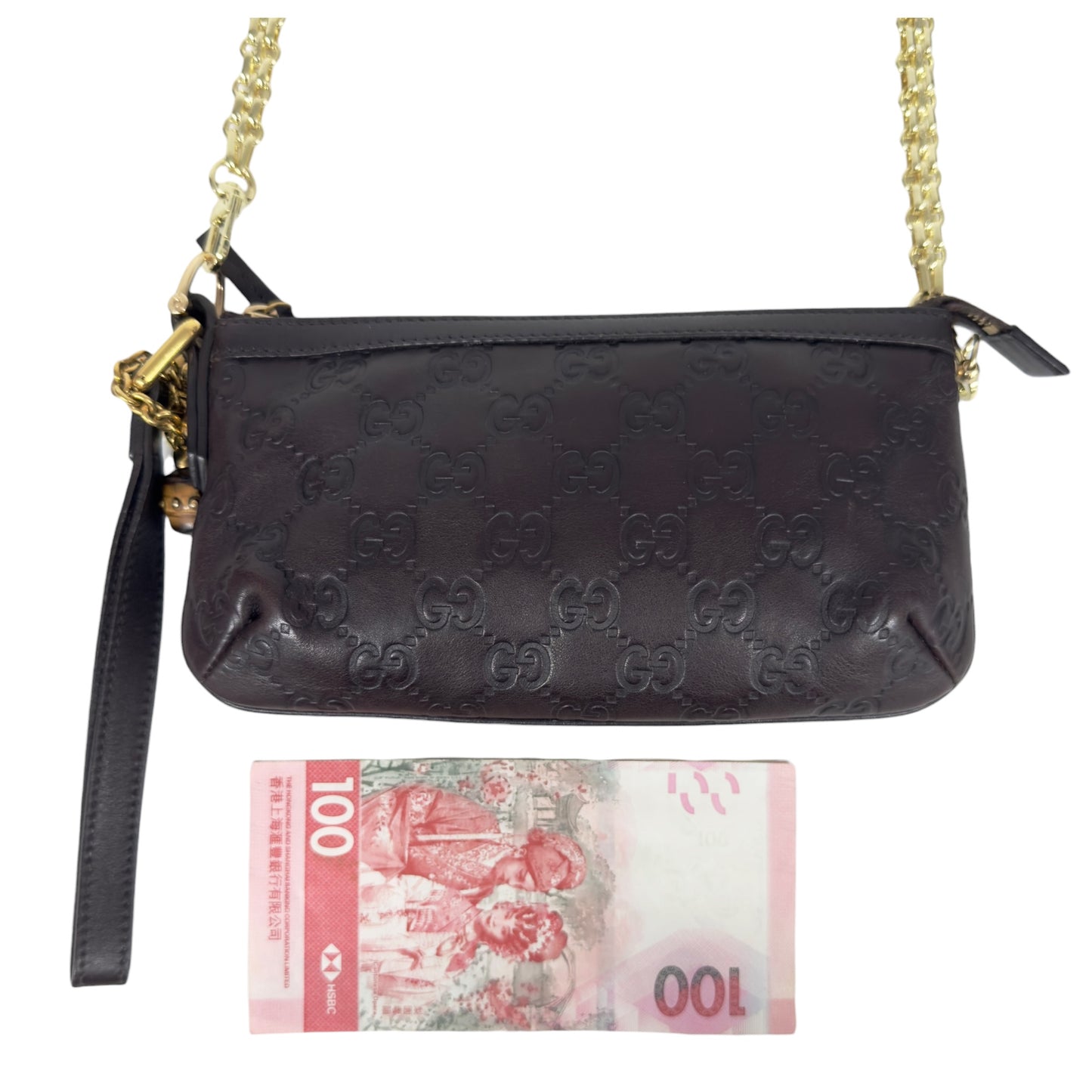 GUCCI *自加鏈＞送無品牌扣＋無品牌鏈帶* 竹節吊飾 肩背包